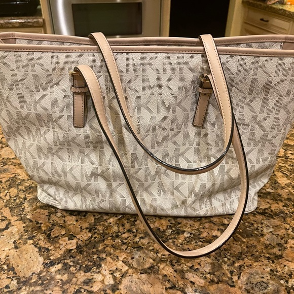 Michael Kors signature Large tote, beige and white - Picture 2 of 11